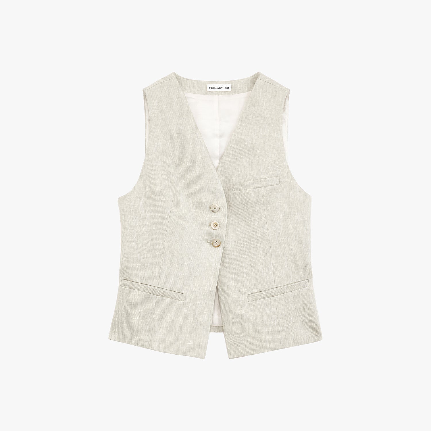 "Old Money Space" Linen draped vest and straight trousers suit-5