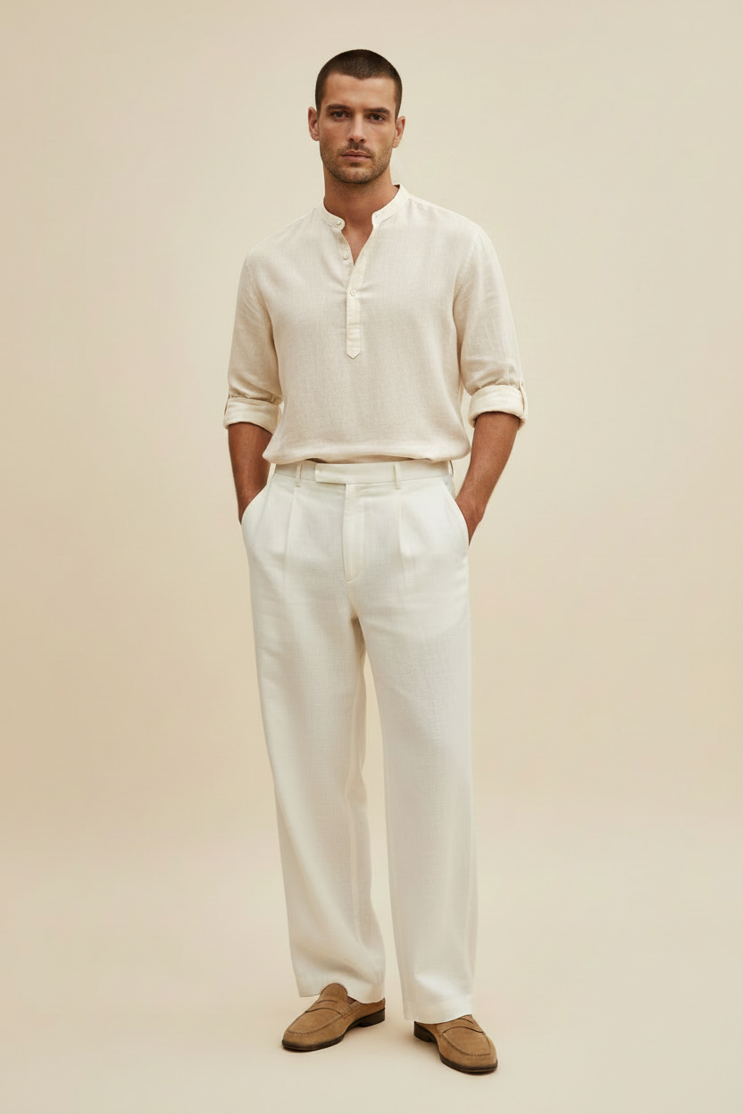 Buzz Cut - Cream Henley