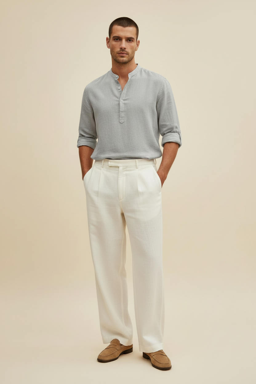 Buzz Cut - Lichtgrijs Henley