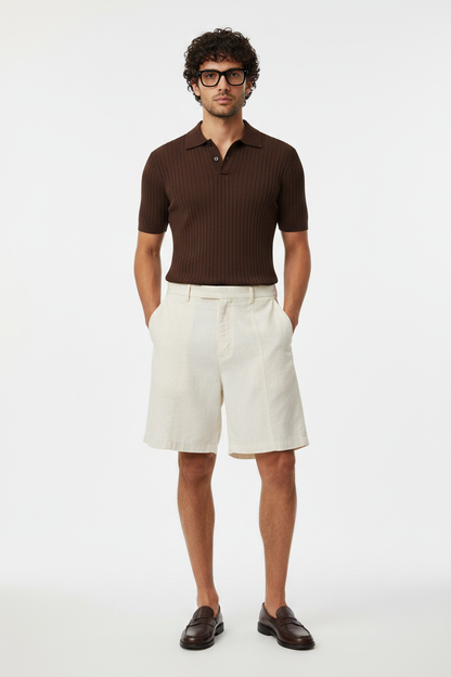 Voorkant linnen shorts